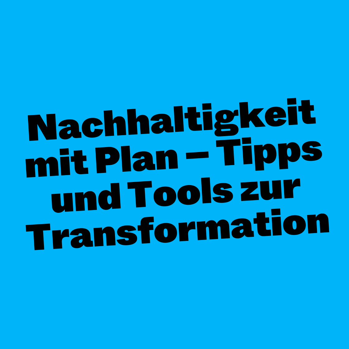 Nachhaltigkeit mit Plan – Tipps und Tools zur Transformation